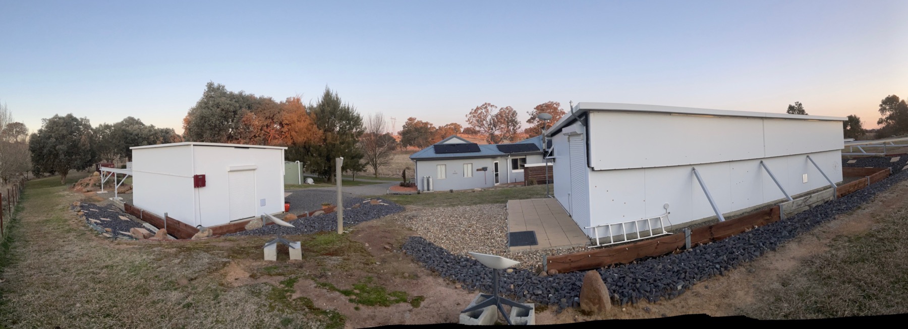 The Carina Observatory buildings under a clear night sky near Yass, New South Wales
